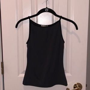 BeBe cami/top SZ. S dark gray w/velvet piping